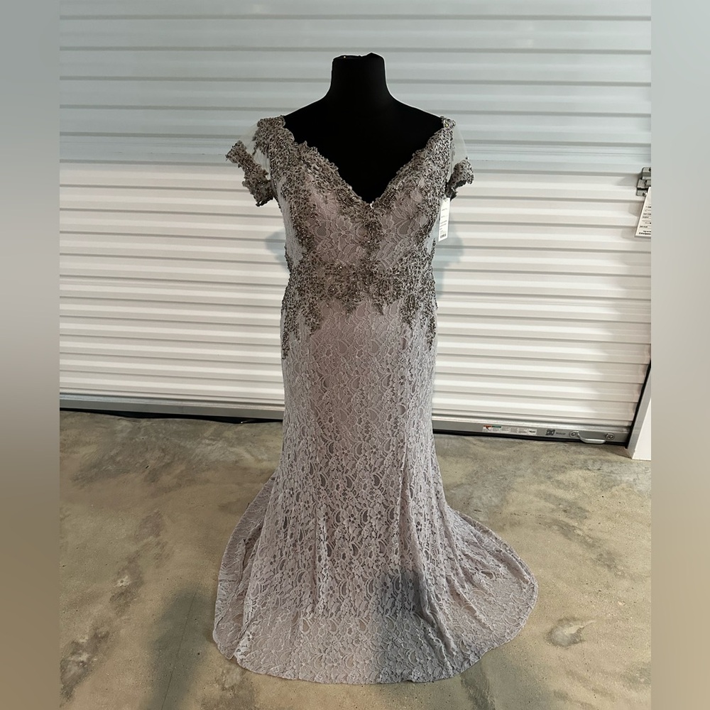 Beaded Rina di Montella luxury mother of the groom bride sleeves size 22 nwt new